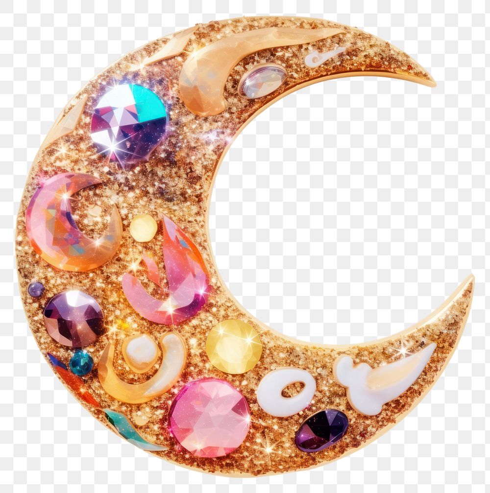 PNG  Moon gemstone jewelry glitter. AI generated Image by rawpixel.