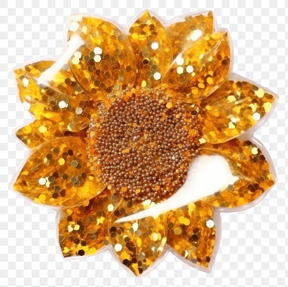 PNG  Sunflower jewelry brooch shape. AI generated Image by rawpixel.