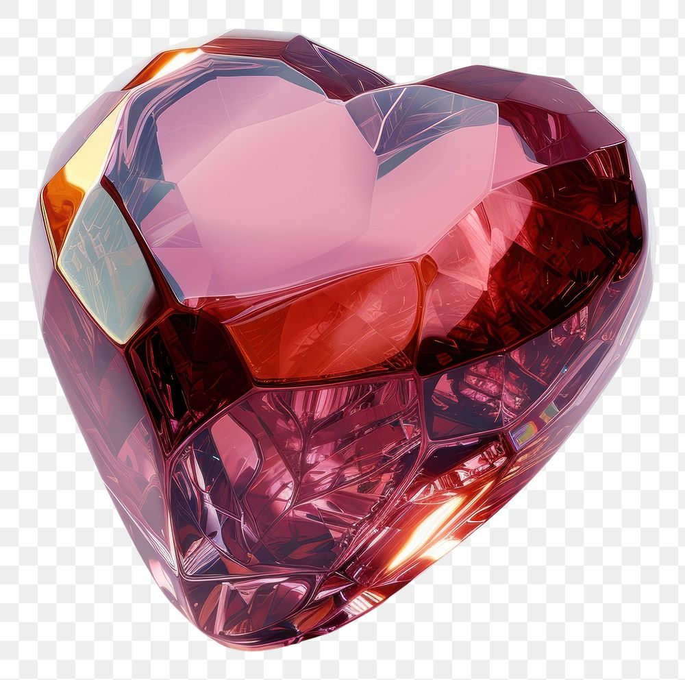 PNG Crystal heart gemstone jewelry white background.