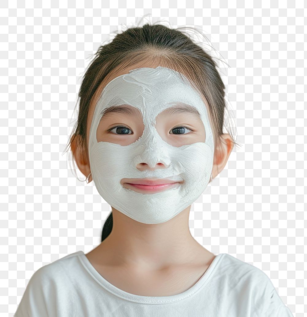 PNG Little south east asian girl with a face mask portrait photography smiling.