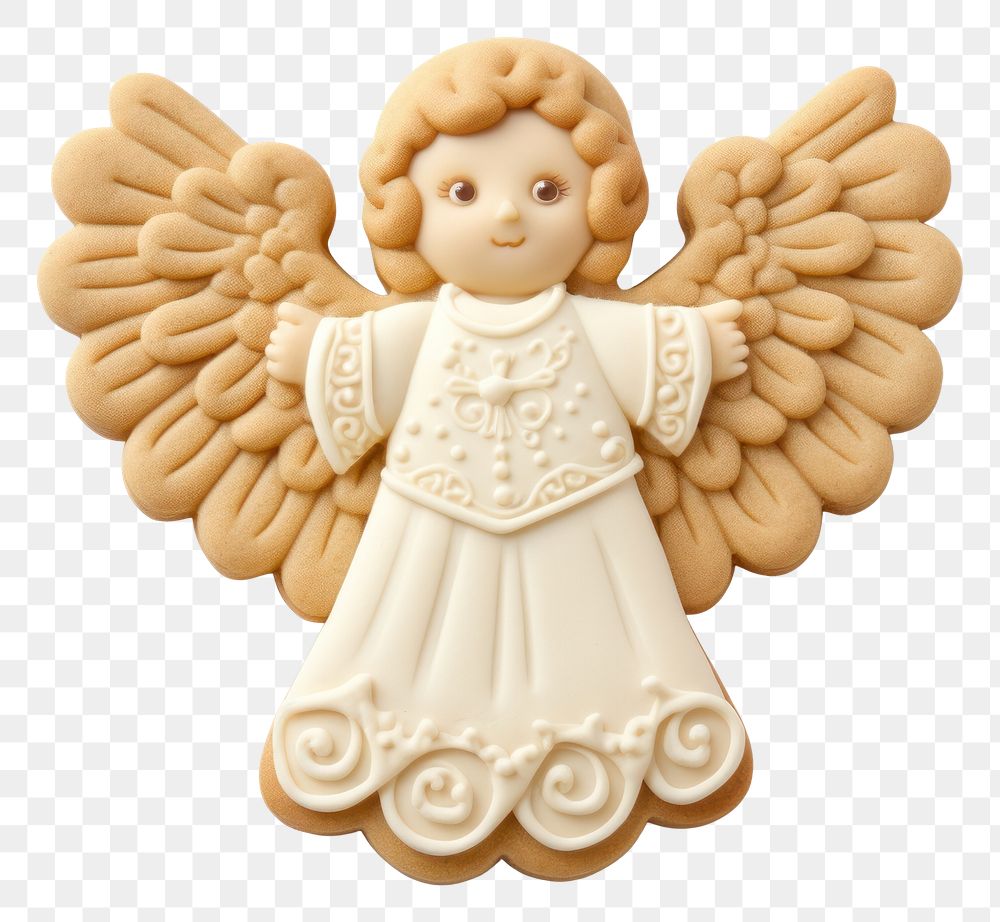 PNG Angel cookie food toy white background.