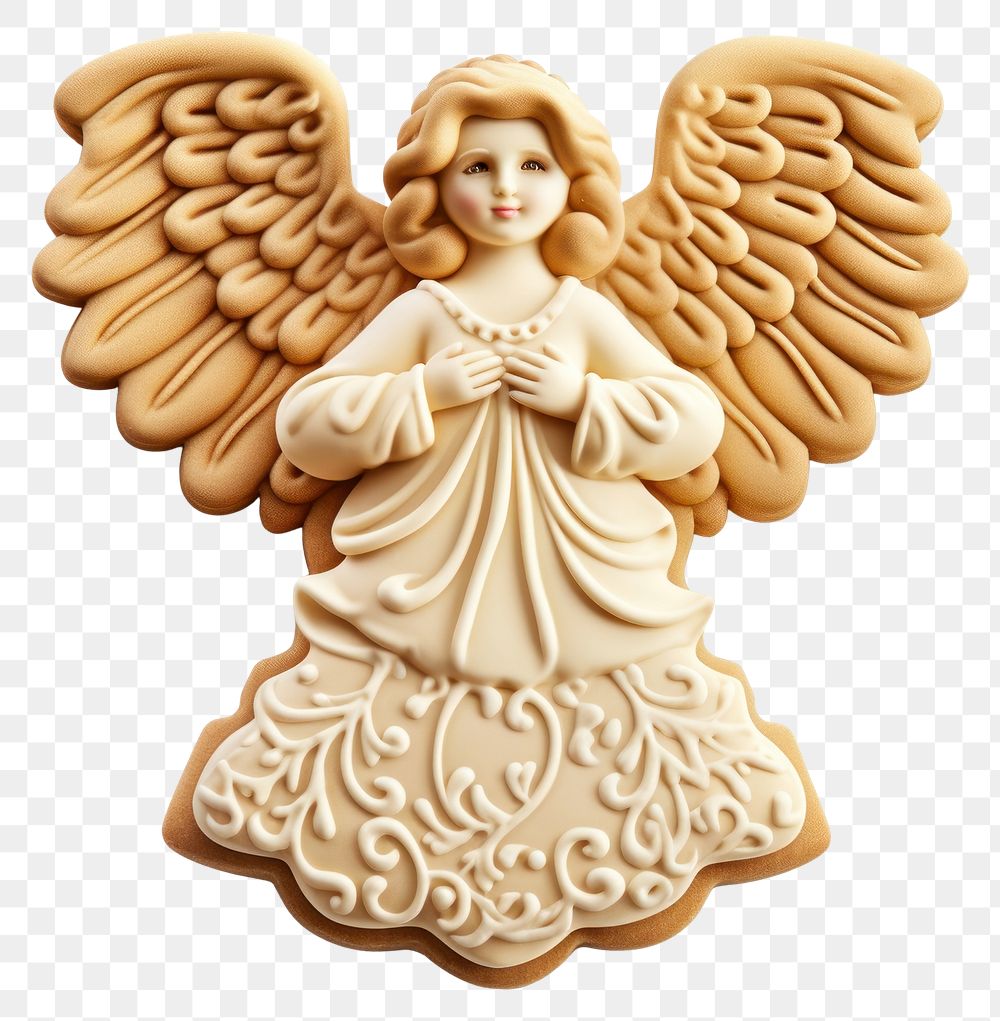 PNG Angel cookie food white background representation.