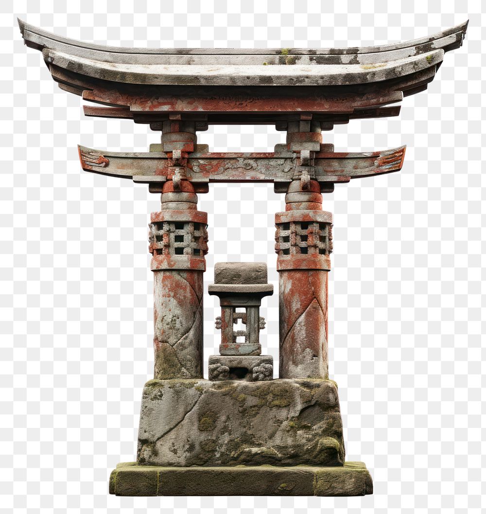 PNG Japan pillar architecture gate white background.