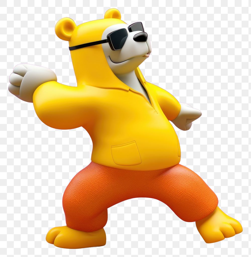 PNG China kung fu bear cartoon toy representation.