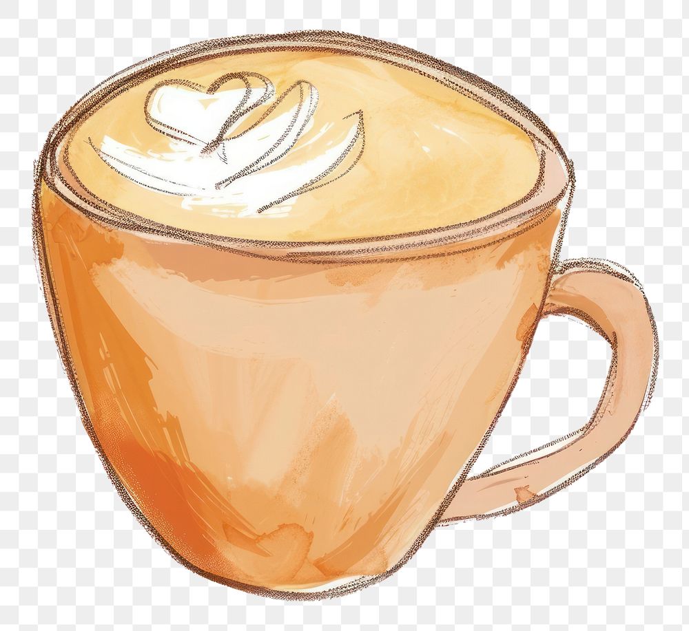 PNG Coffee latte cup drink.
