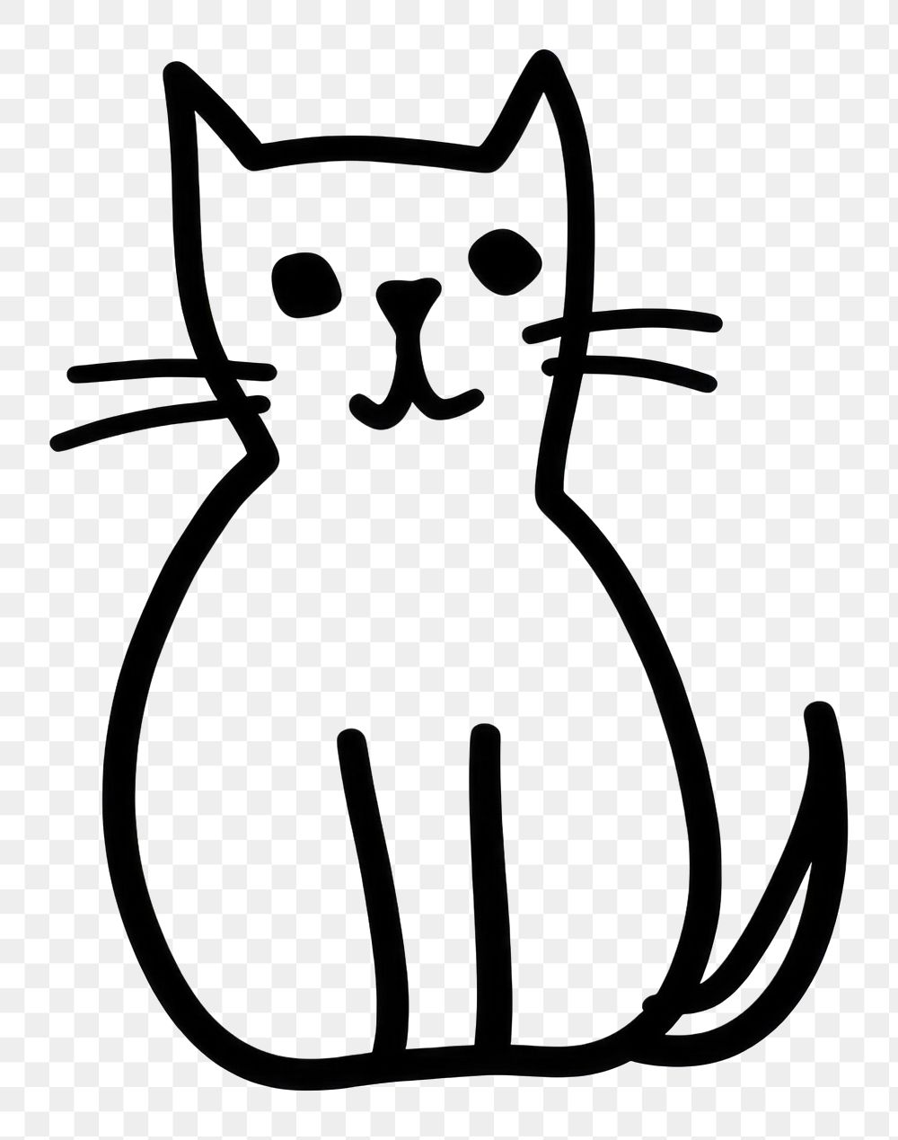 PNG Drawing of a cat animal mammal white.