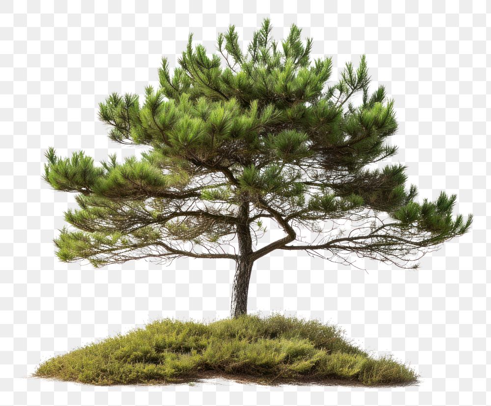 PNG Pine tree plant white background tranquility.