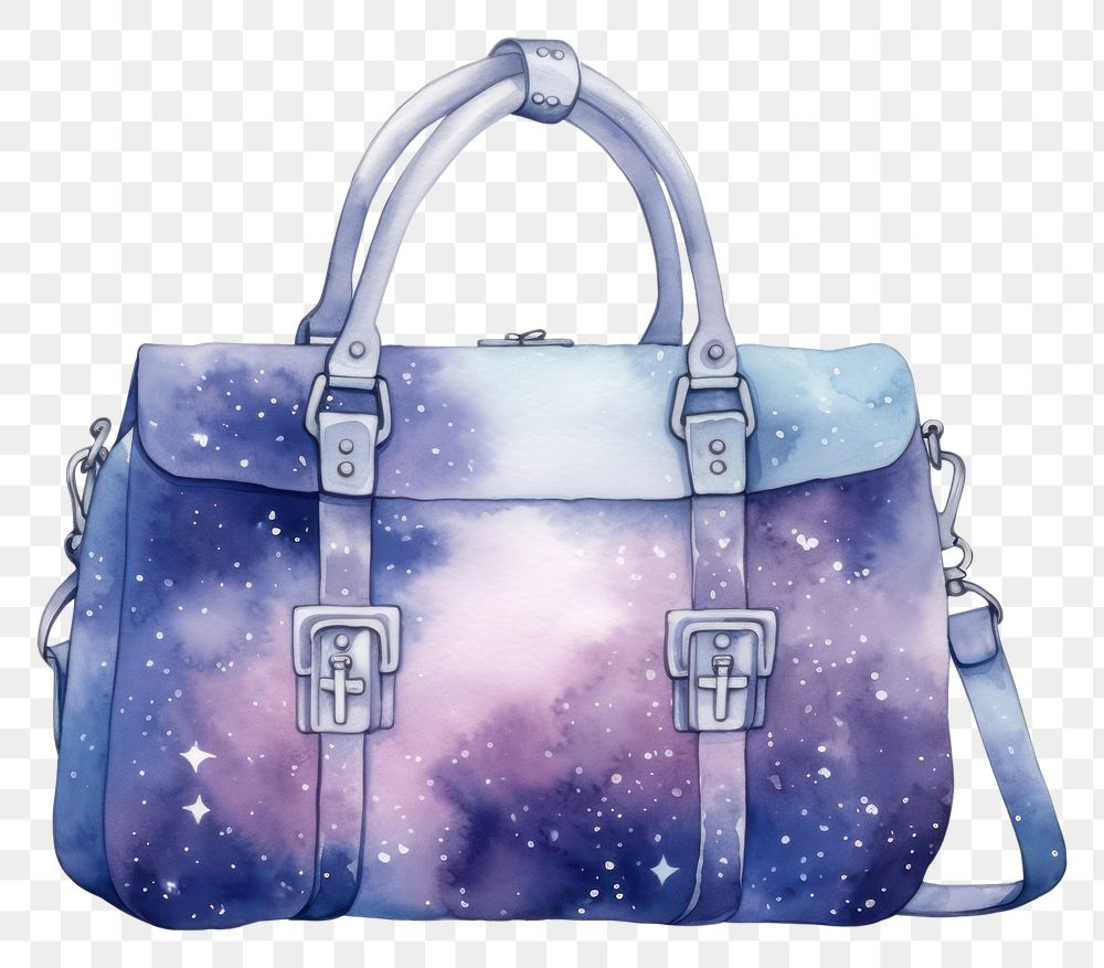 PNG Bag in Watercolor style bag handbag galaxy.