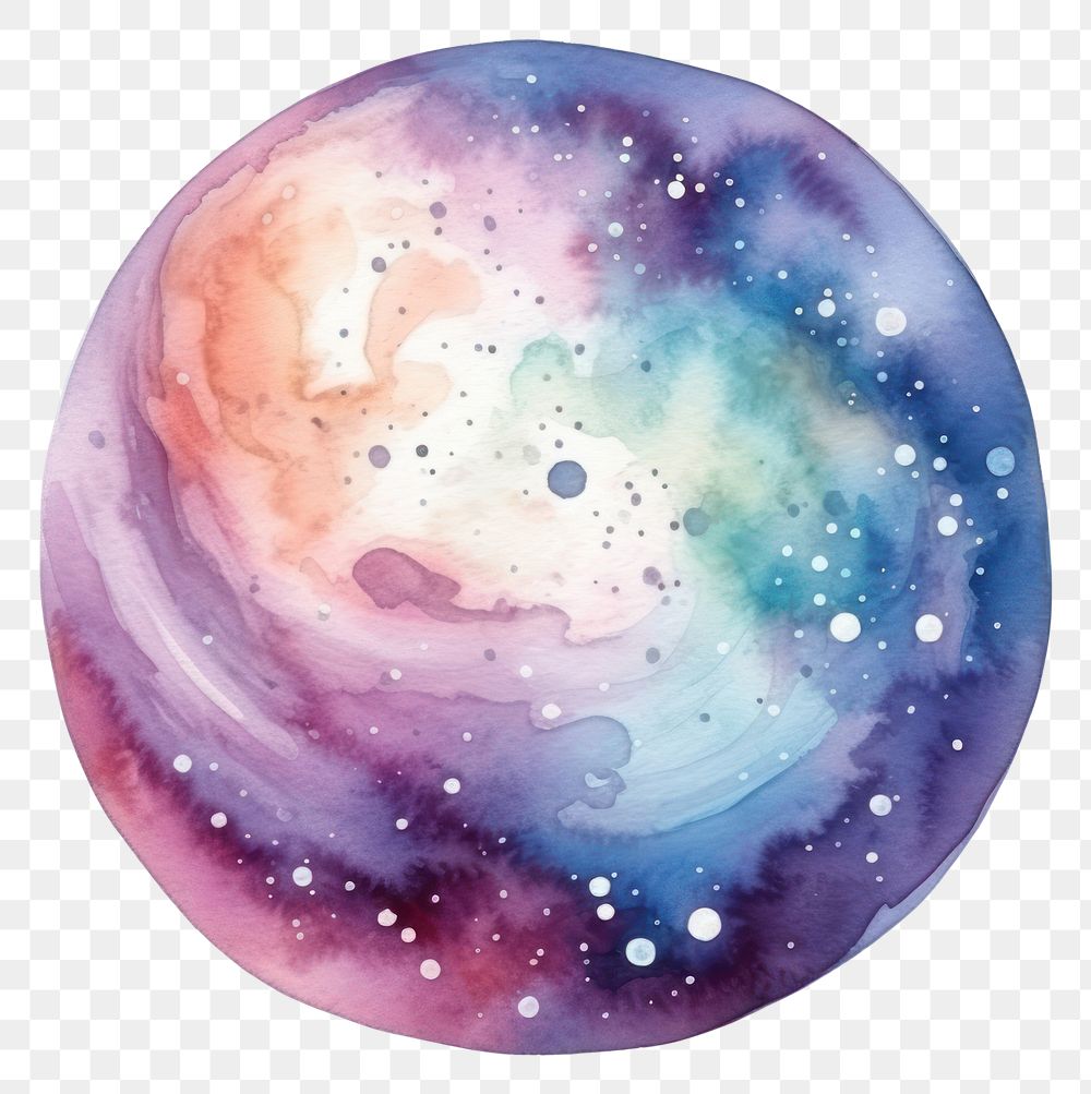 PNG Color palette in Watercolor style astronomy universe galaxy.
