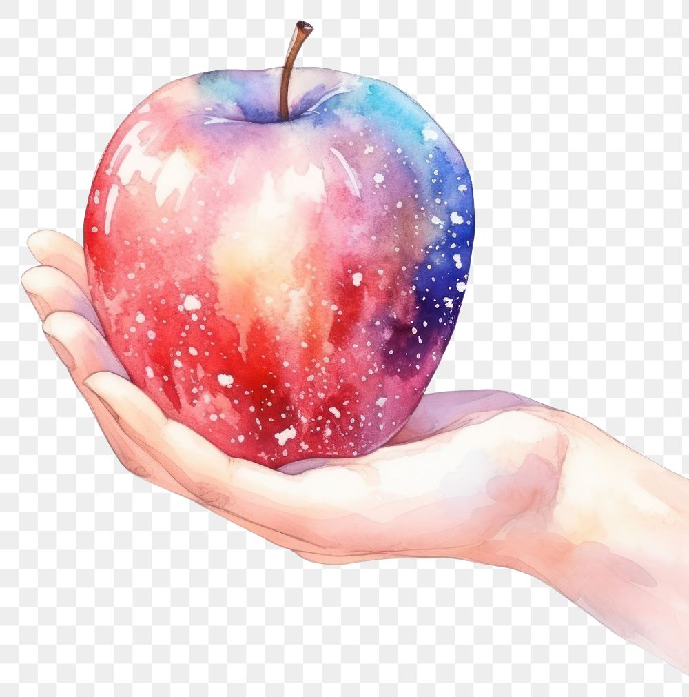PNG Apple holding fruit food.