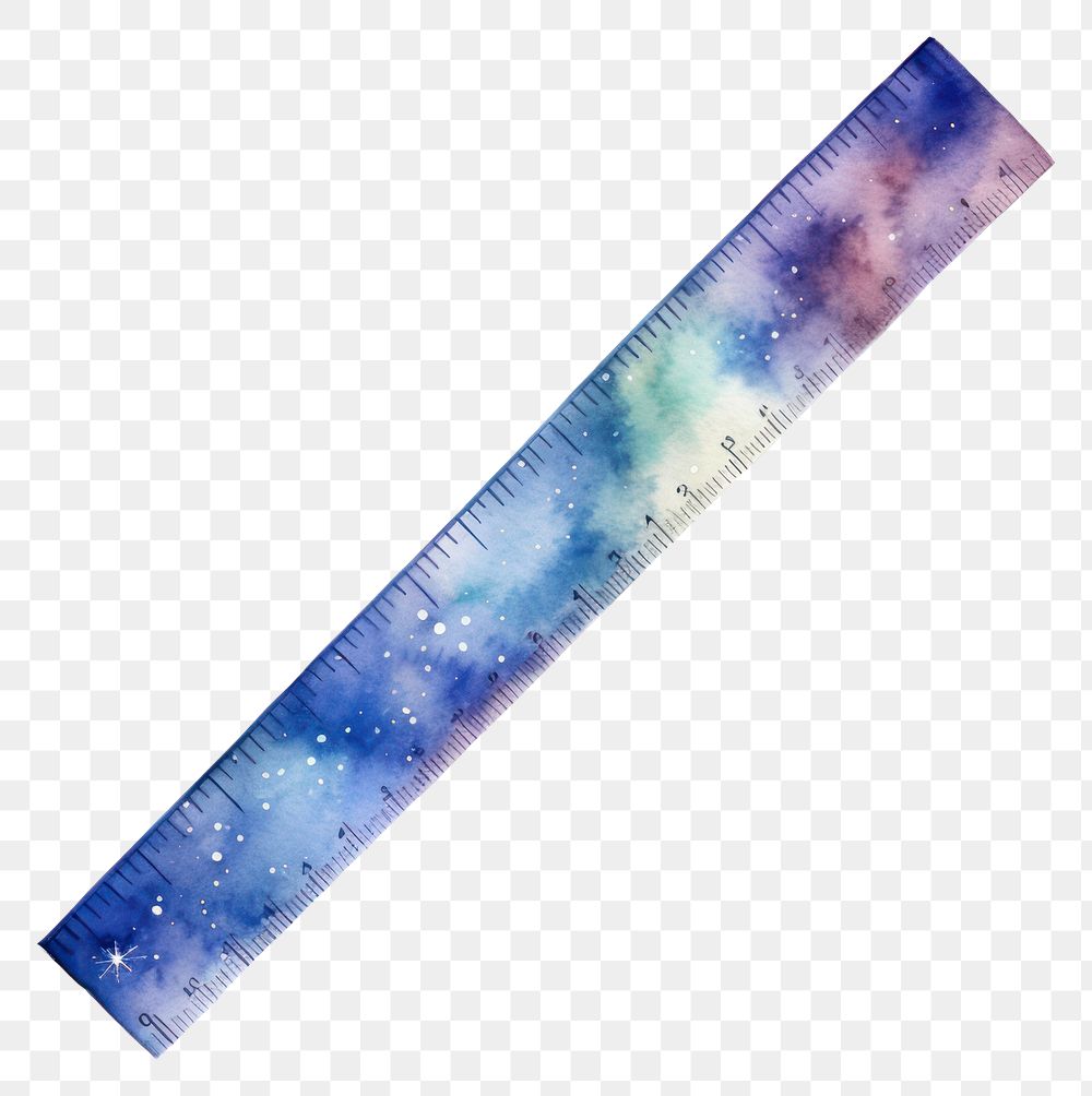 PNG Ruler in Watercolor style galaxy star white background.