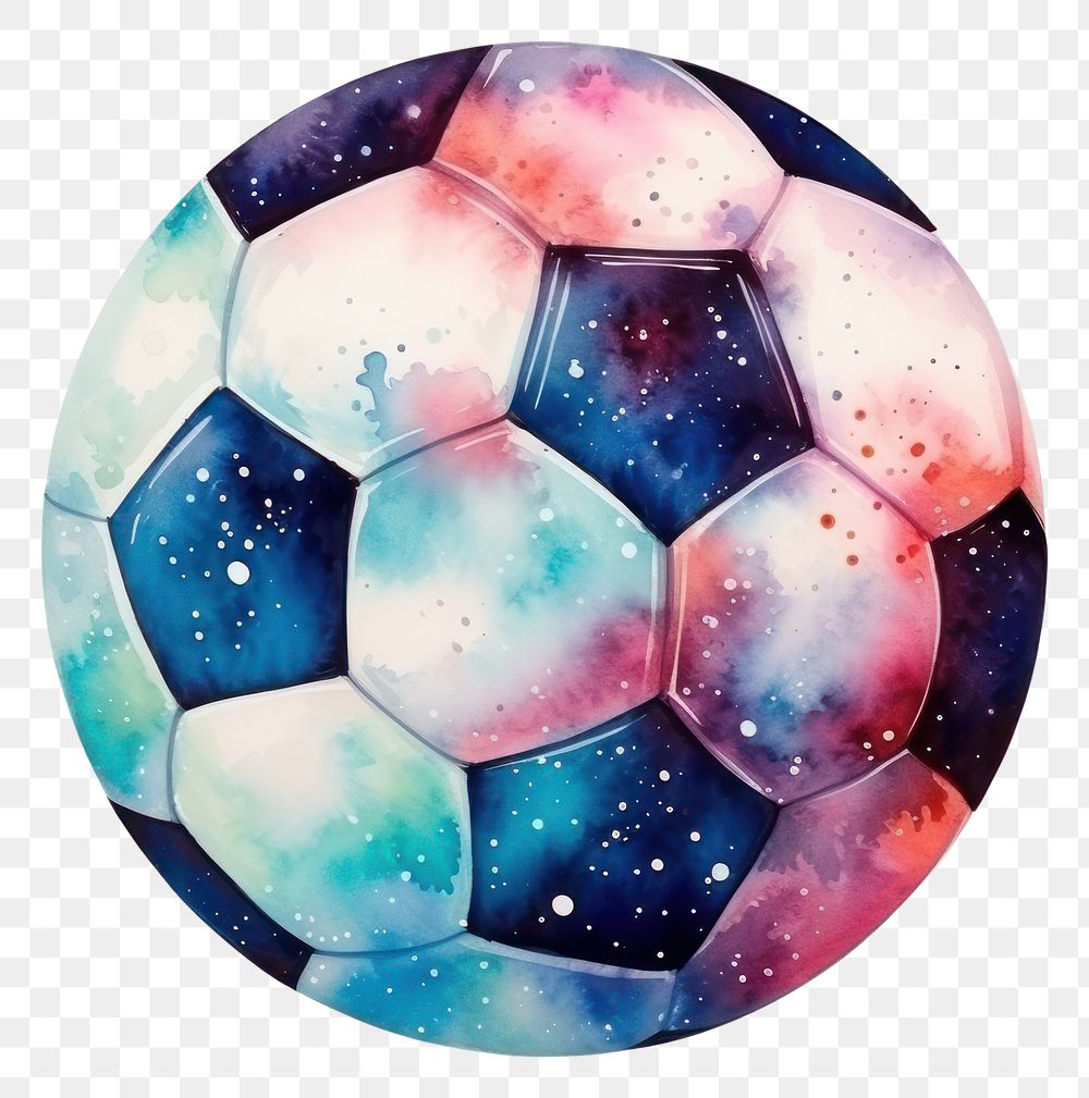 PNG Soccer ball in Watercolor style football sphere sports.