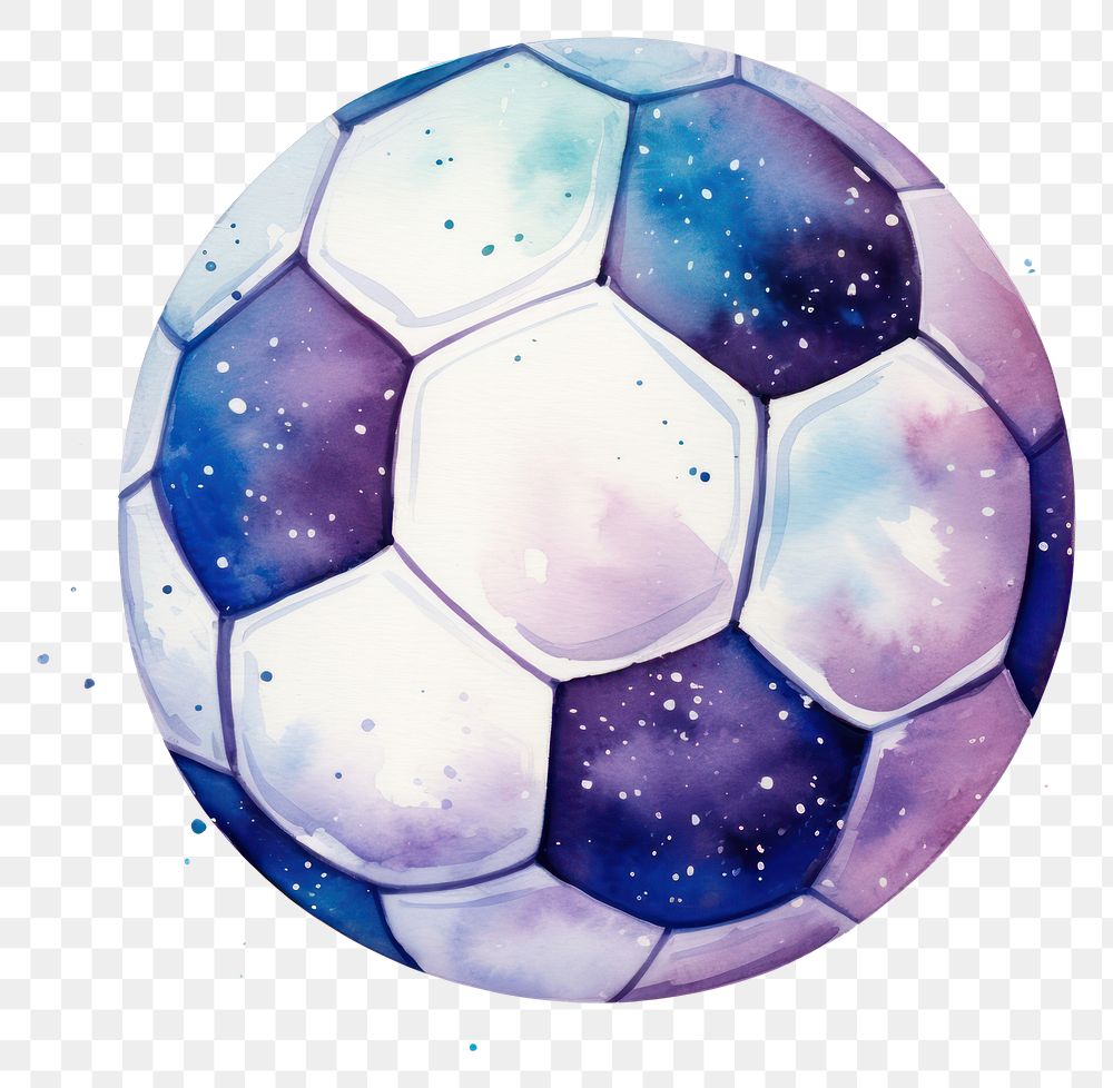 PNG Soccer ball in Watercolor style football sphere sports.