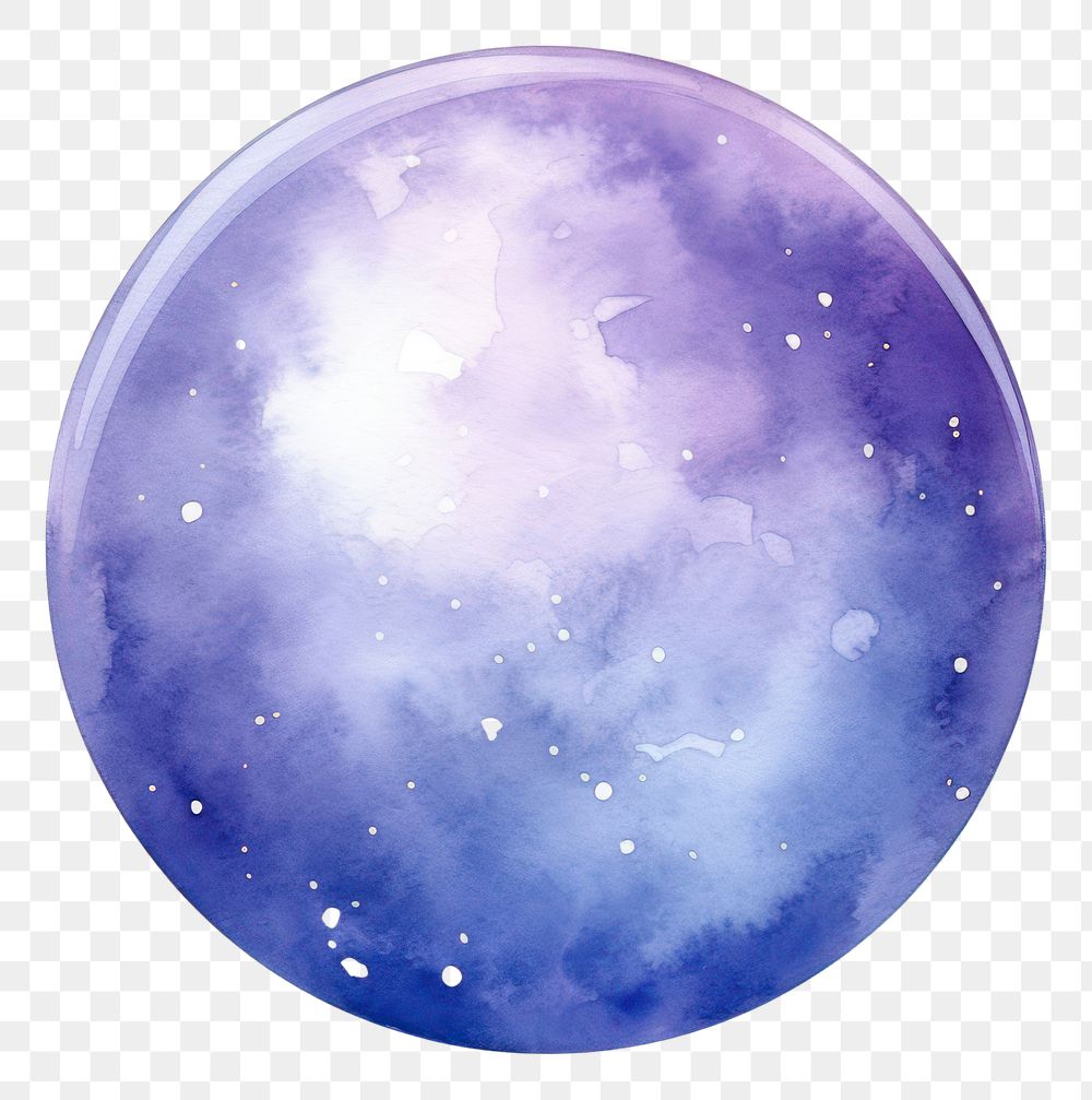 PNG Stationery in Watercolor style astronomy galaxy sphere.