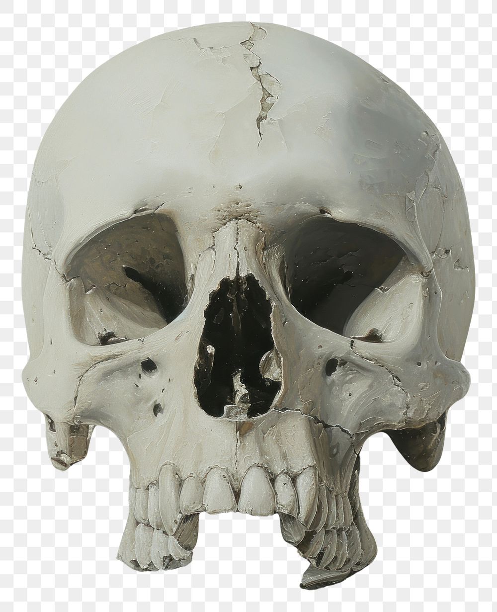 PNG Broken skull anthropology sculpture history.