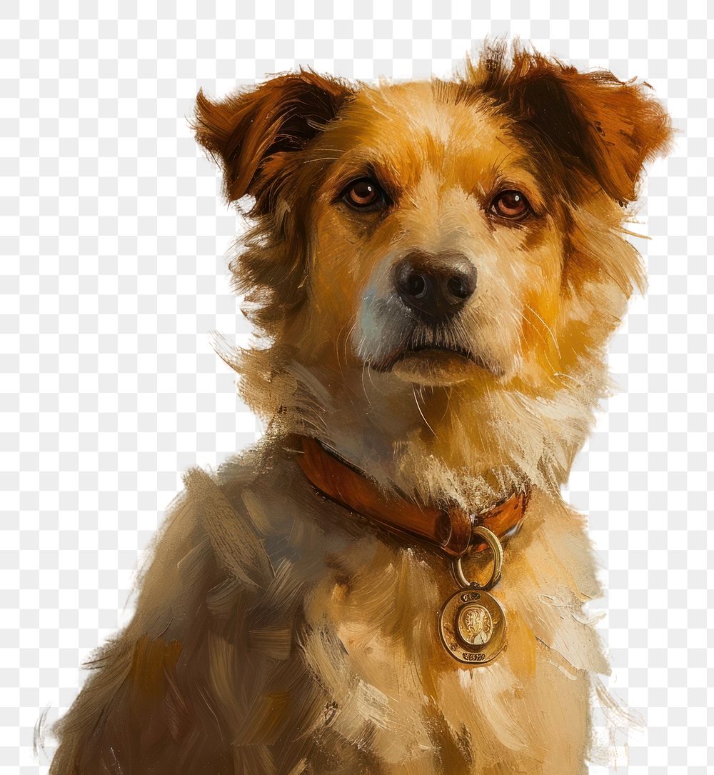 PNG Painting dog mammal animal.