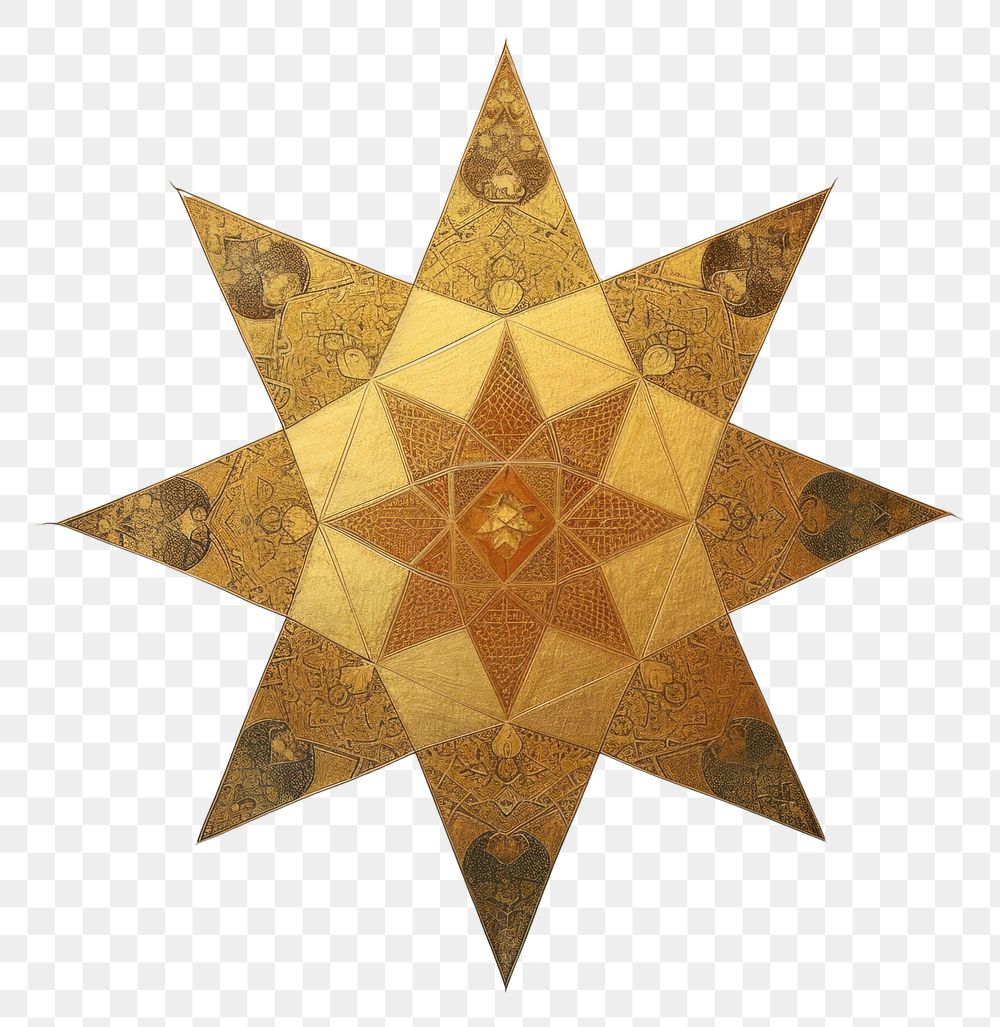 PNG Islamic Golden Celestial Star pattern backgrounds painting