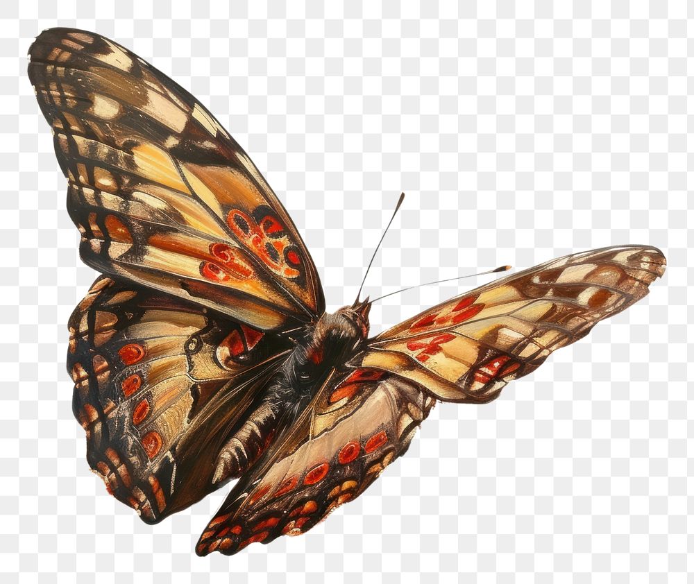 PNG Magnificent butterfly with Mexican-inspired patterns painting animal insect