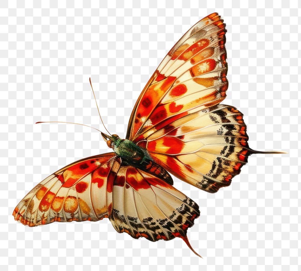 PNG Magnificent butterfly with Mexican-inspired patterns painting animal insect.