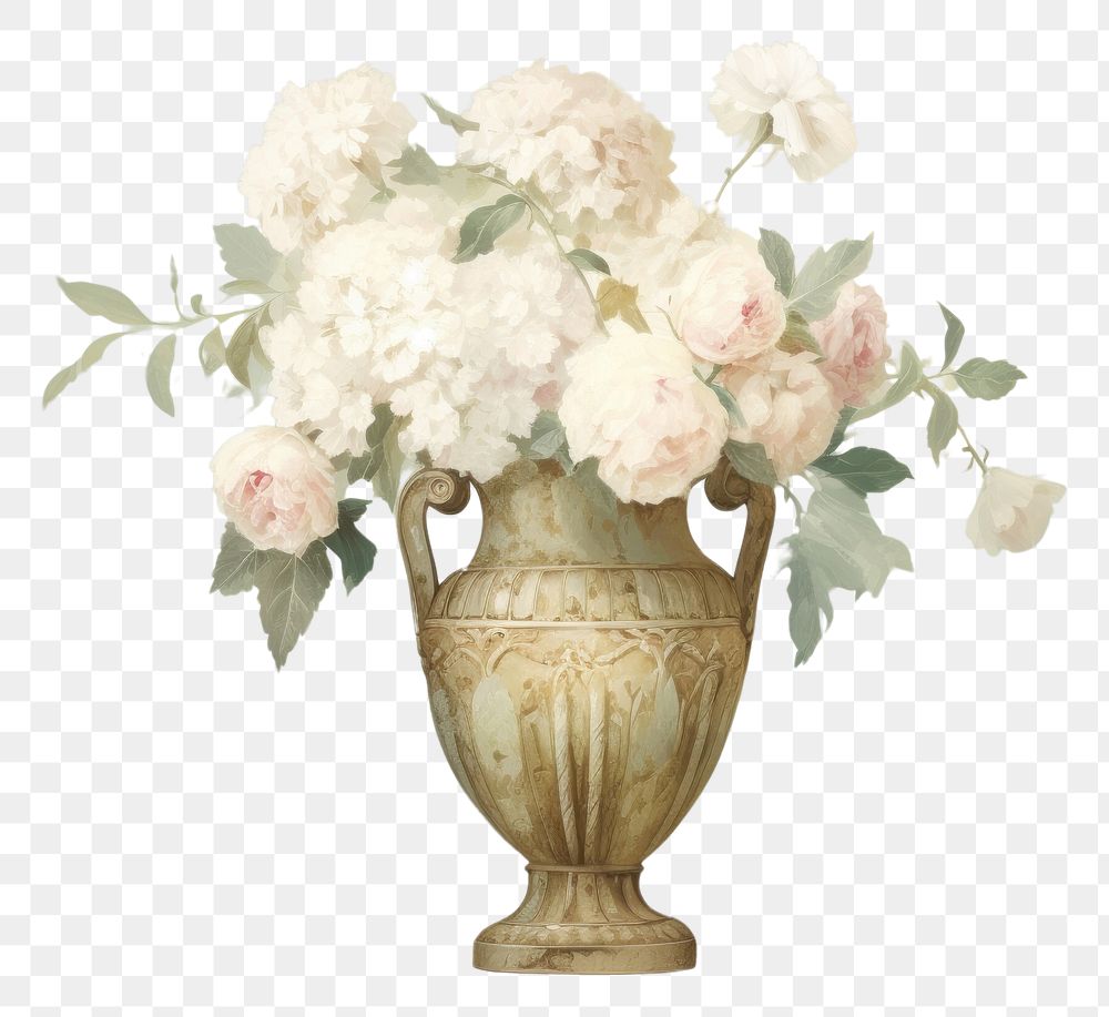 PNG Illustration of flower vase painting art plant