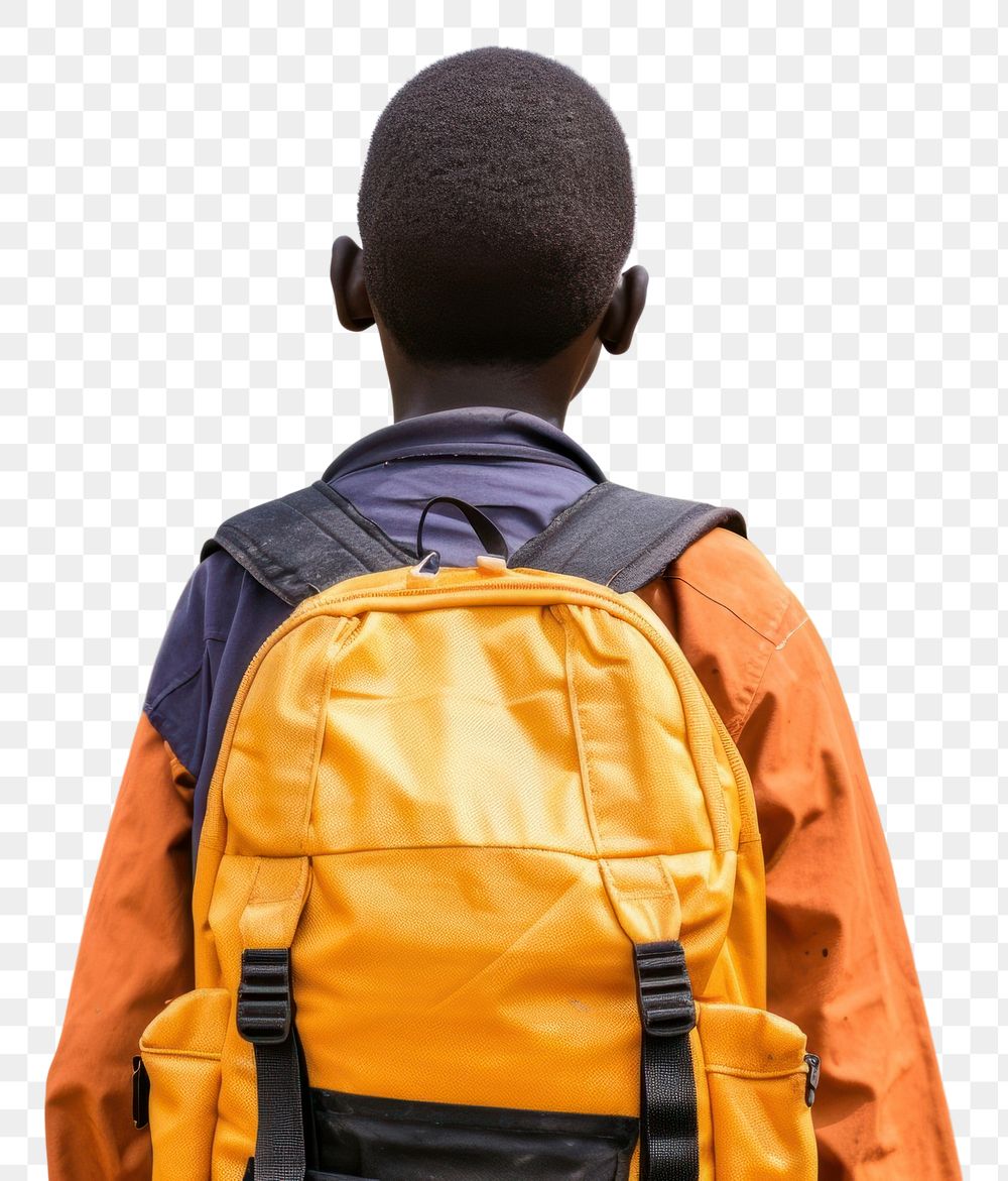 PNG Back to school backpack kid exploration.