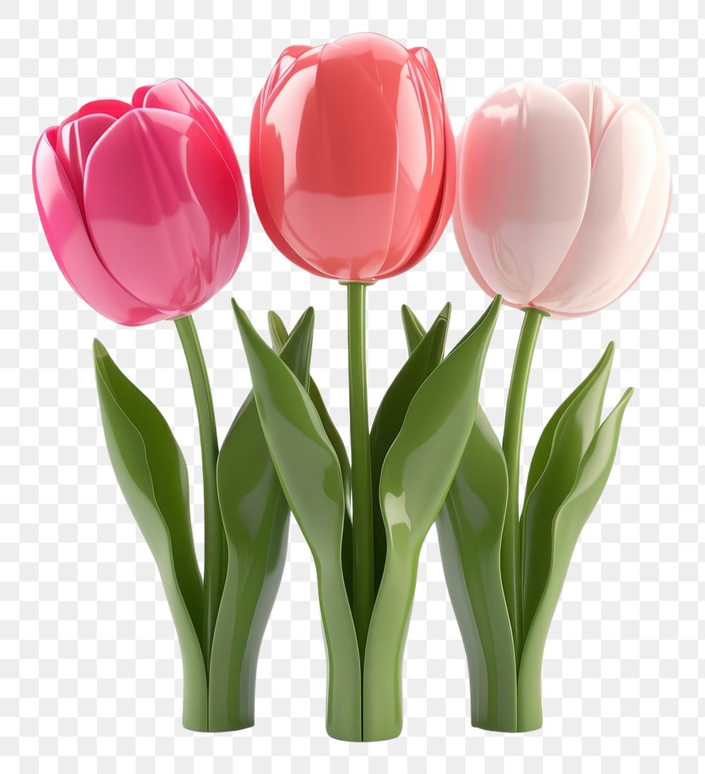 PNG Tulips flower plant white background.