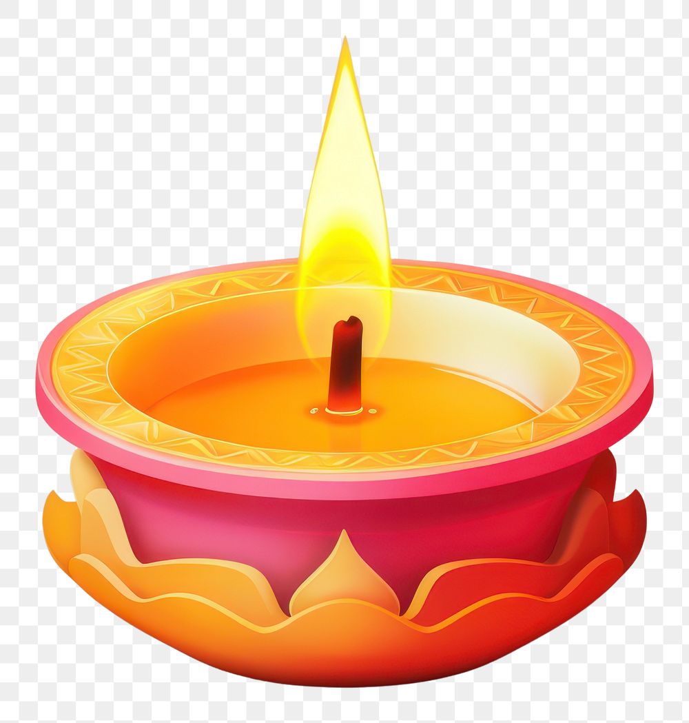 PNG Hyper Detailed Realistic element representing of diwali candle yellow fire jack-o'-lantern.