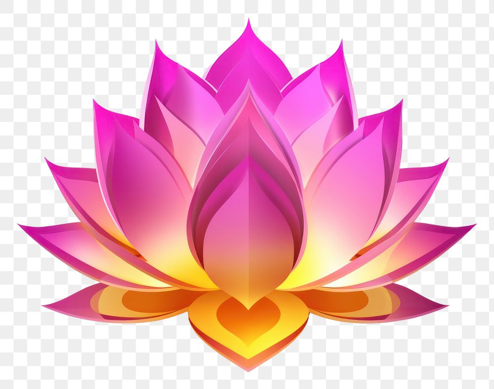 PNG Hyper Detailed Realistic Graphic element representing of lotus flower purple yellow.