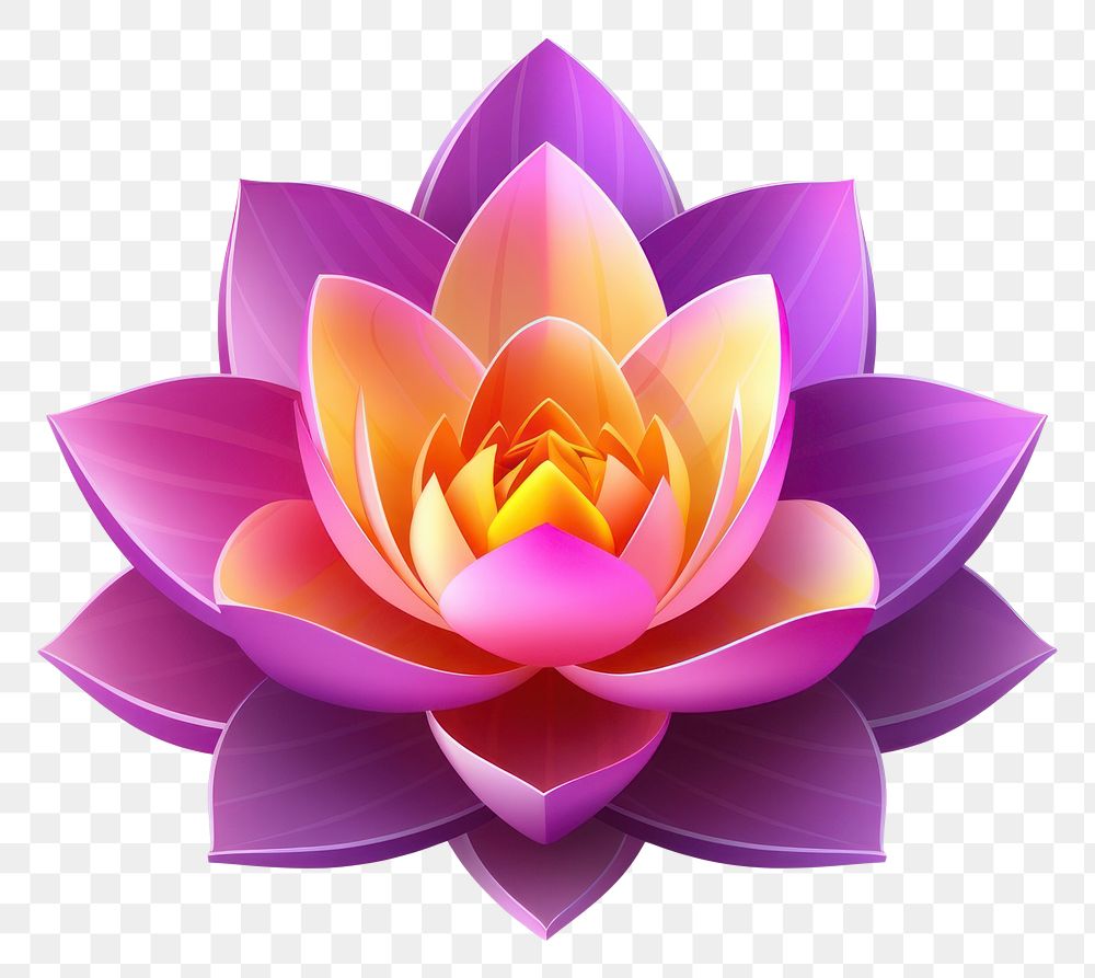 PNG Hyper Detailed Realistic Graphic element representing of lotus flower purple yellow.
