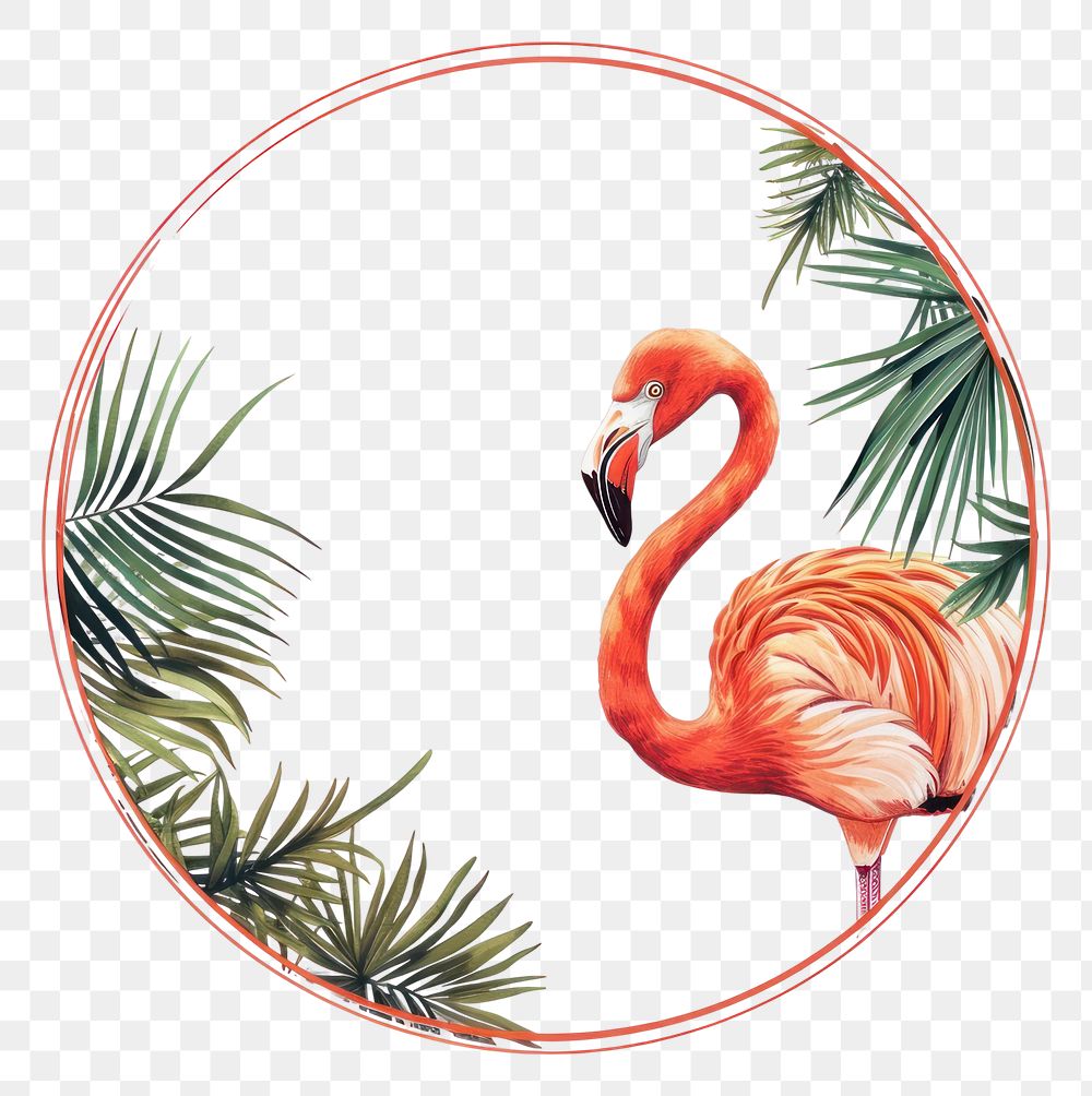 PNG Safari flamingo animal circle bird.