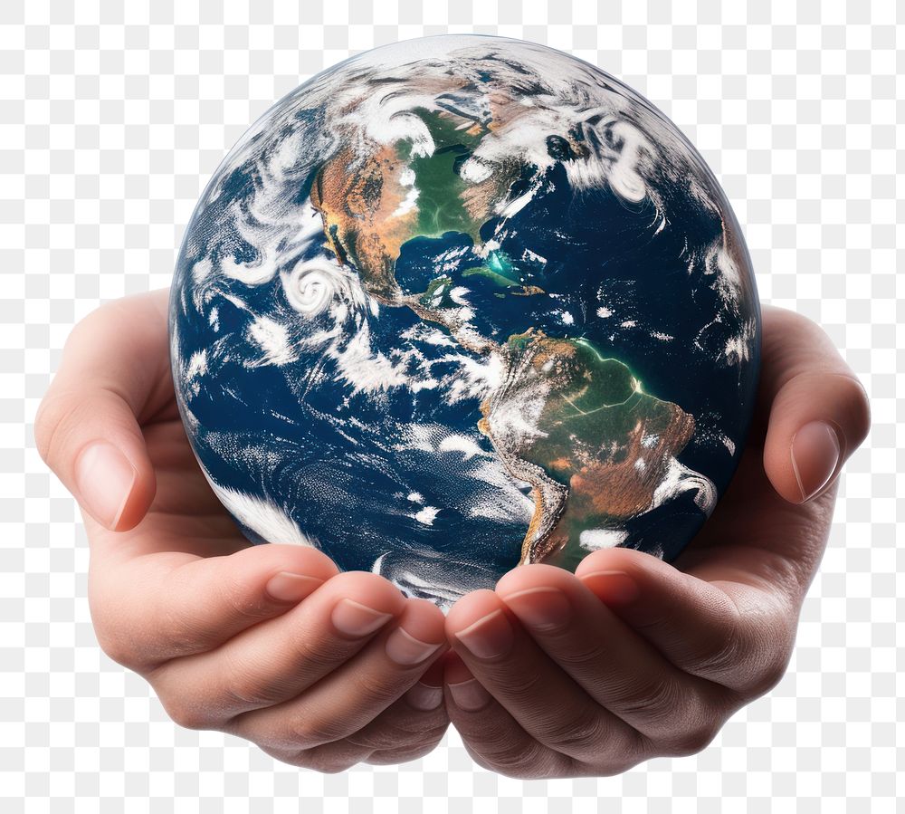PNG Photo of hands holding earth planet globe space.