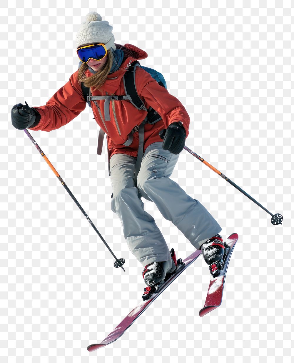 PNG Snow skier female recreation footwear outdoors.