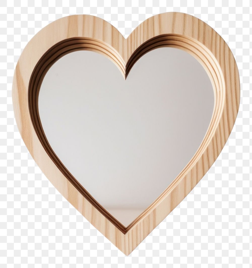 PNG Mirror shape heart wood.