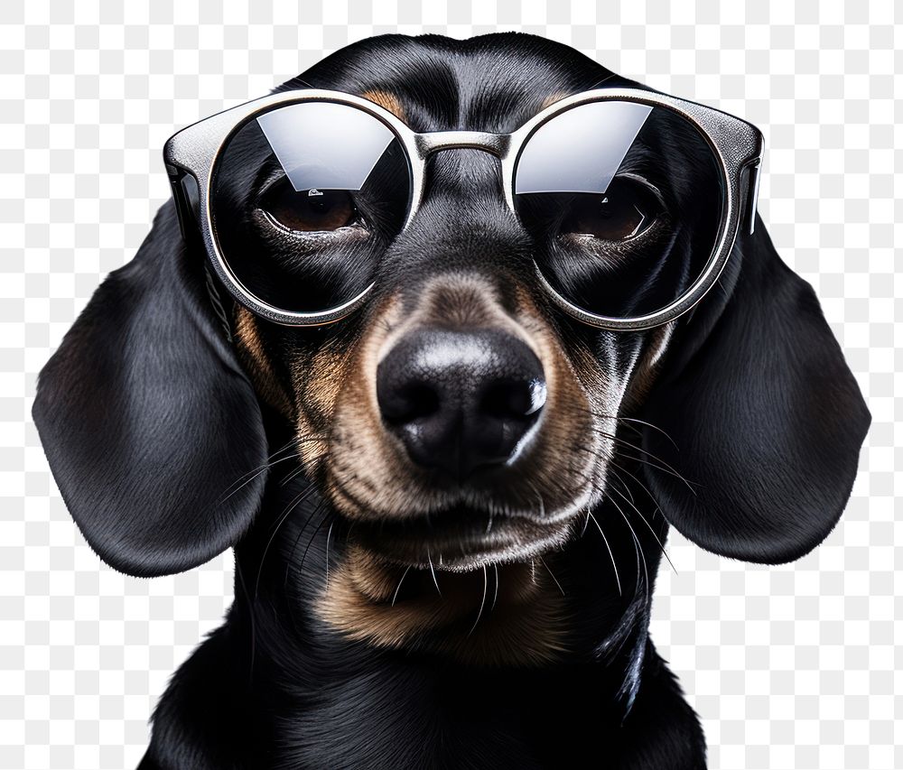 PNG Selfie dachshund sunglasses portrait animal.