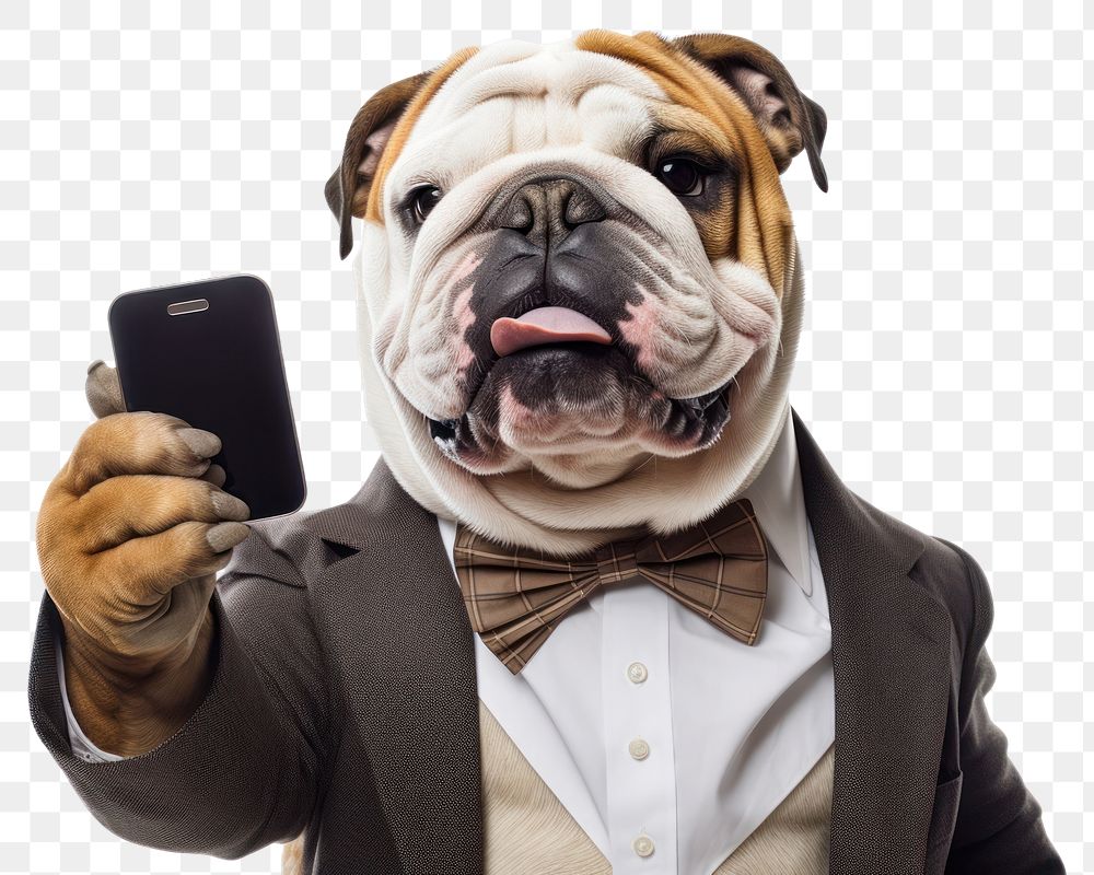 PNG Selfie english bulldog animal mammal adult.