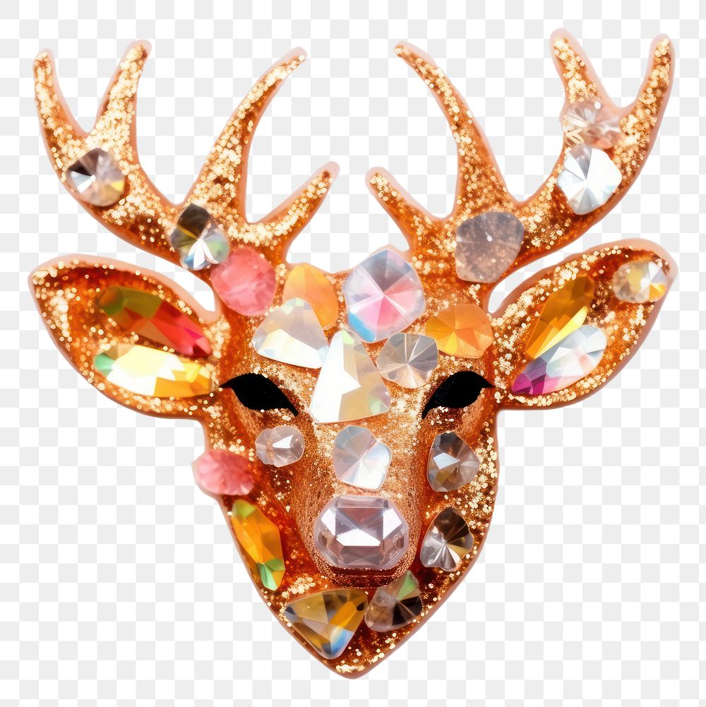 PNG Deer jewelry brooch white background.