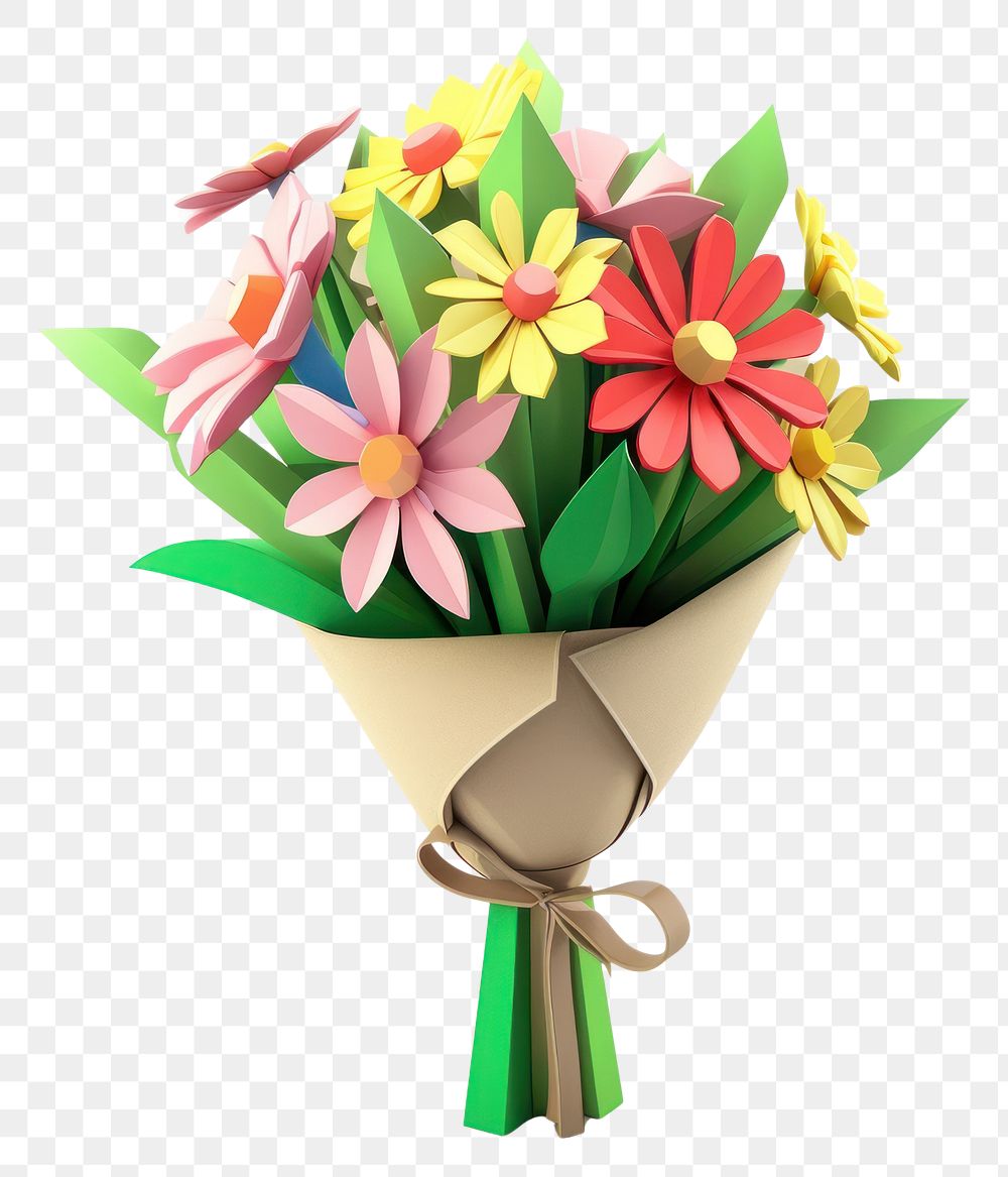 PNG Bouquet flower paper plant.
