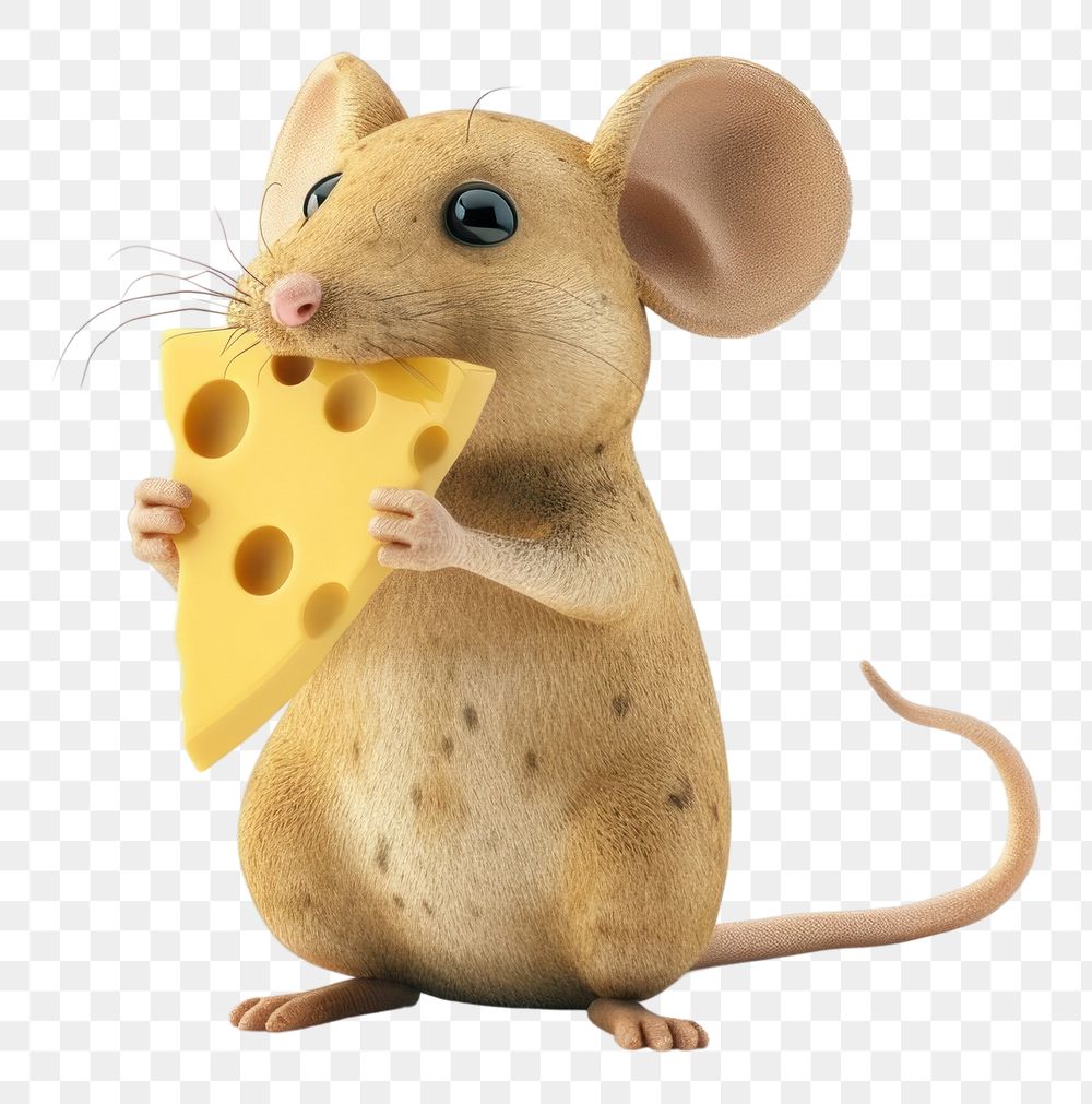 PNG Mouse holding cheese cartoon animal mammal.