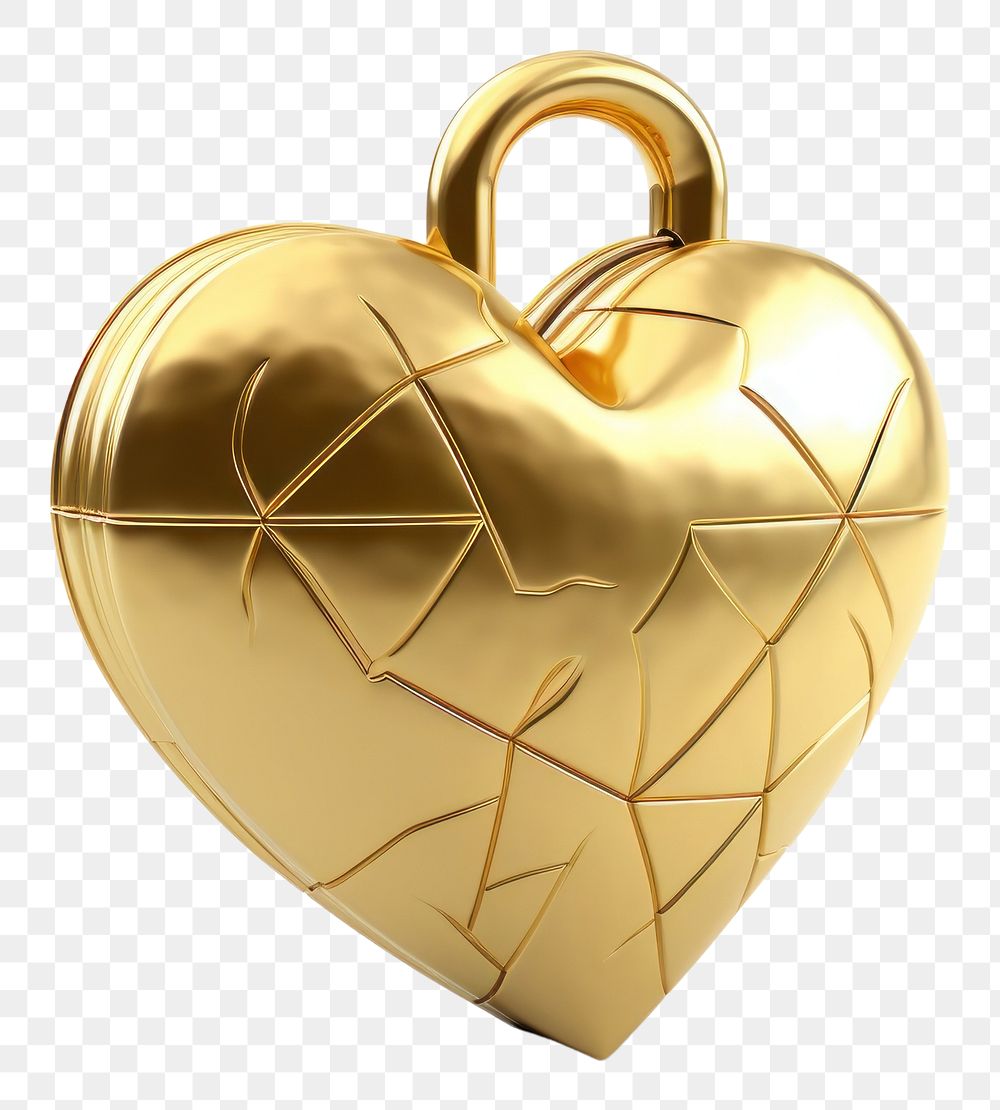 PNG Broken heart lock gold jewelry pendant.