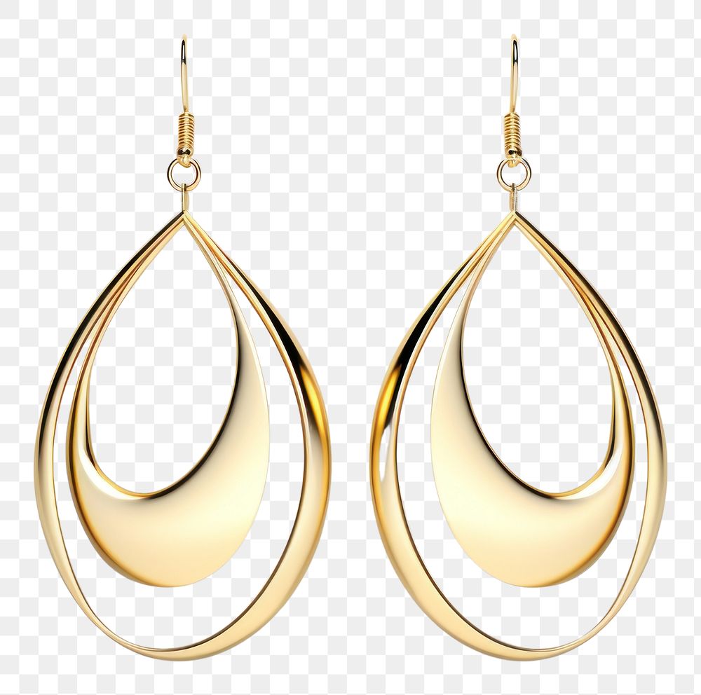 PNG Minimal feminine earrings gold jewelry shiny