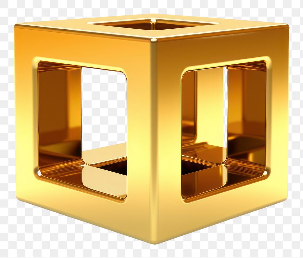 PNG Tube cube gold white background rectangle.