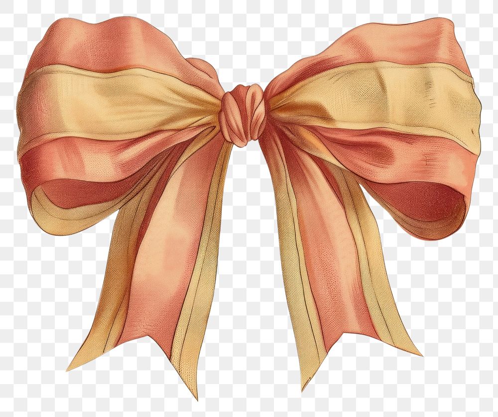 PNG Vintage illustration of ribbon bow paper art celebration.