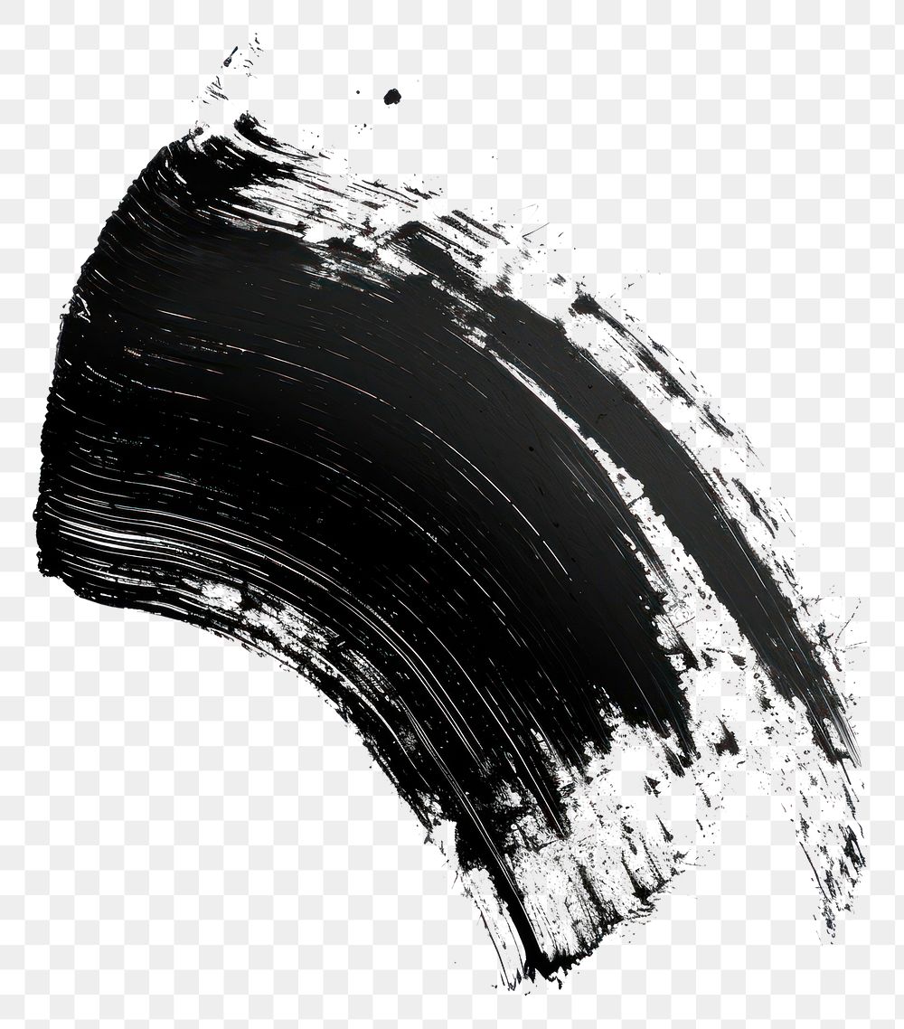 PNG Black and white brush stroke paint white background splattered.