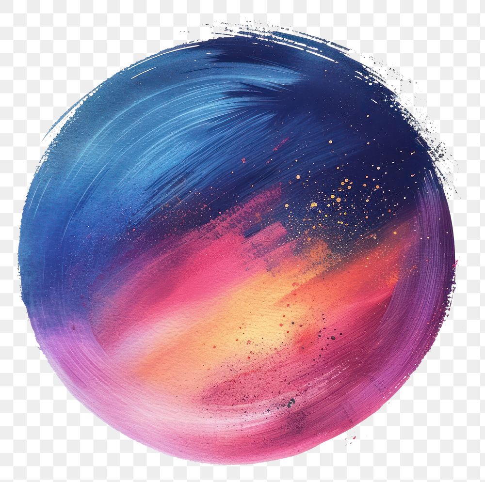 PNG Circle dry brush stroke astronomy sphere galaxy.