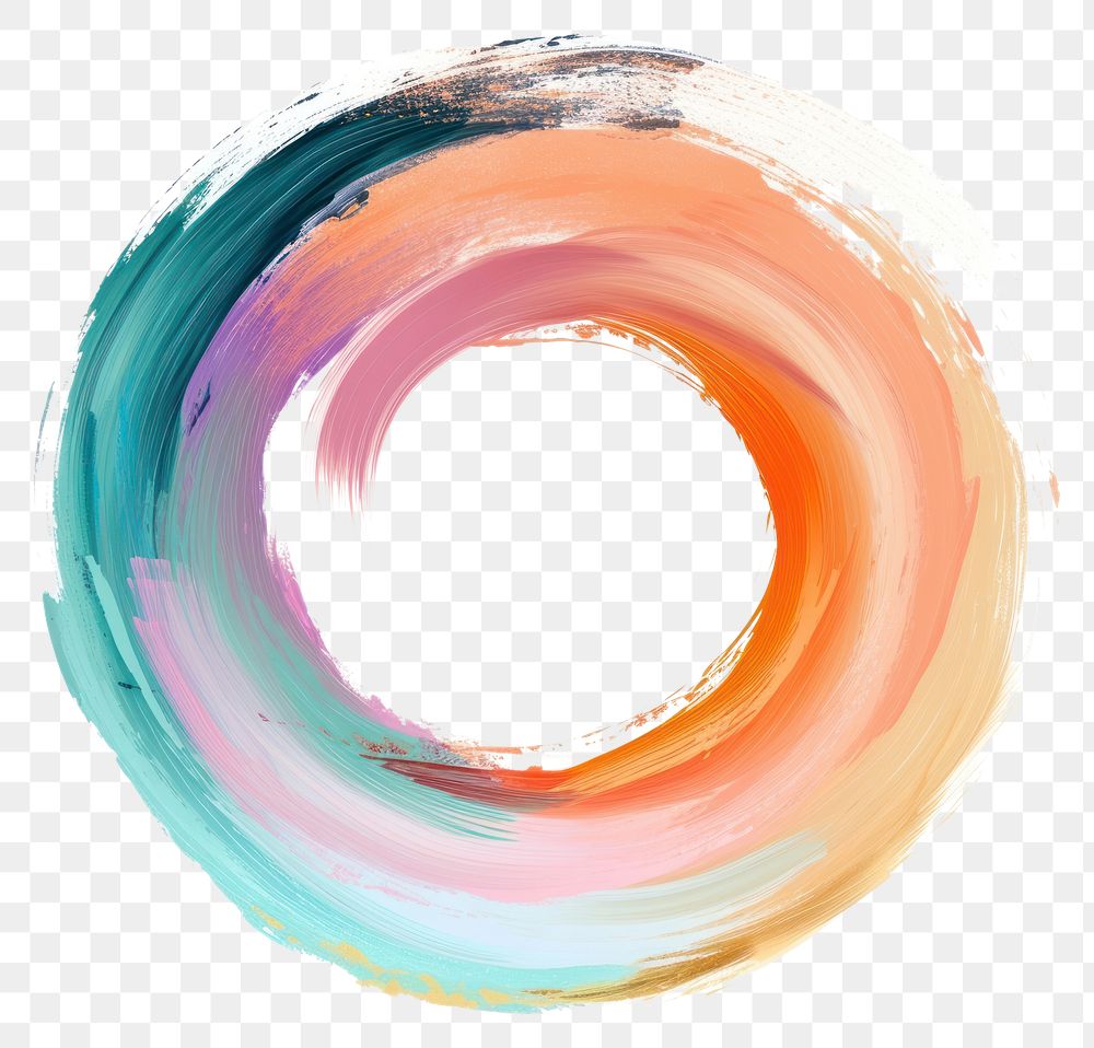 PNG Circle dry brush stroke painting shape white background.