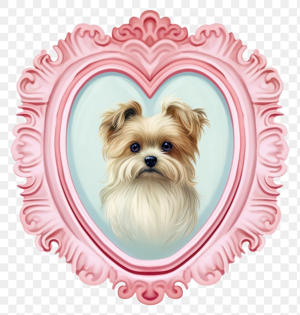 PNG Dog illustration printable sticker mammal animal heart.
