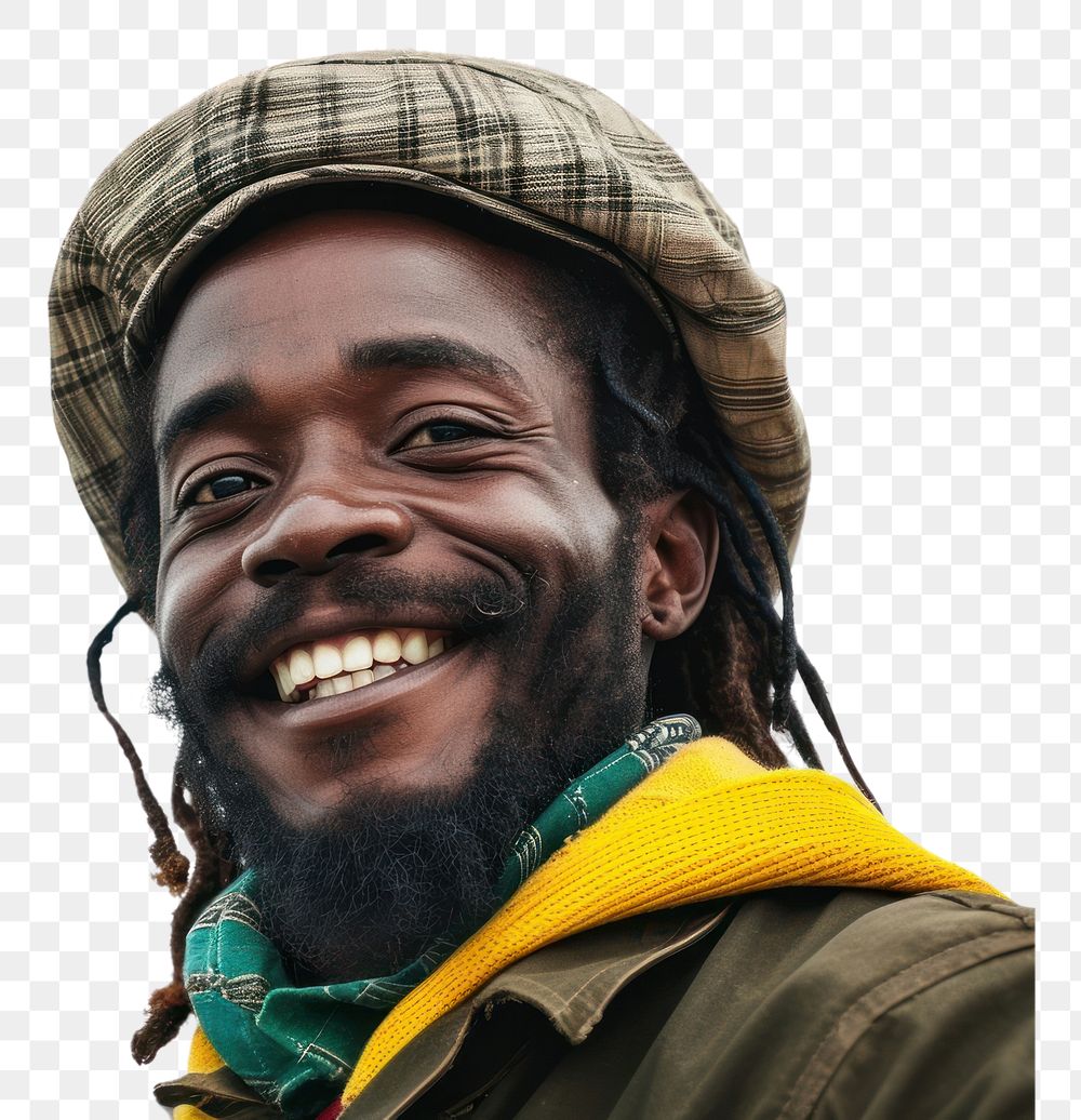 PNG Jamaica reggae man smiling laughing adult smile.