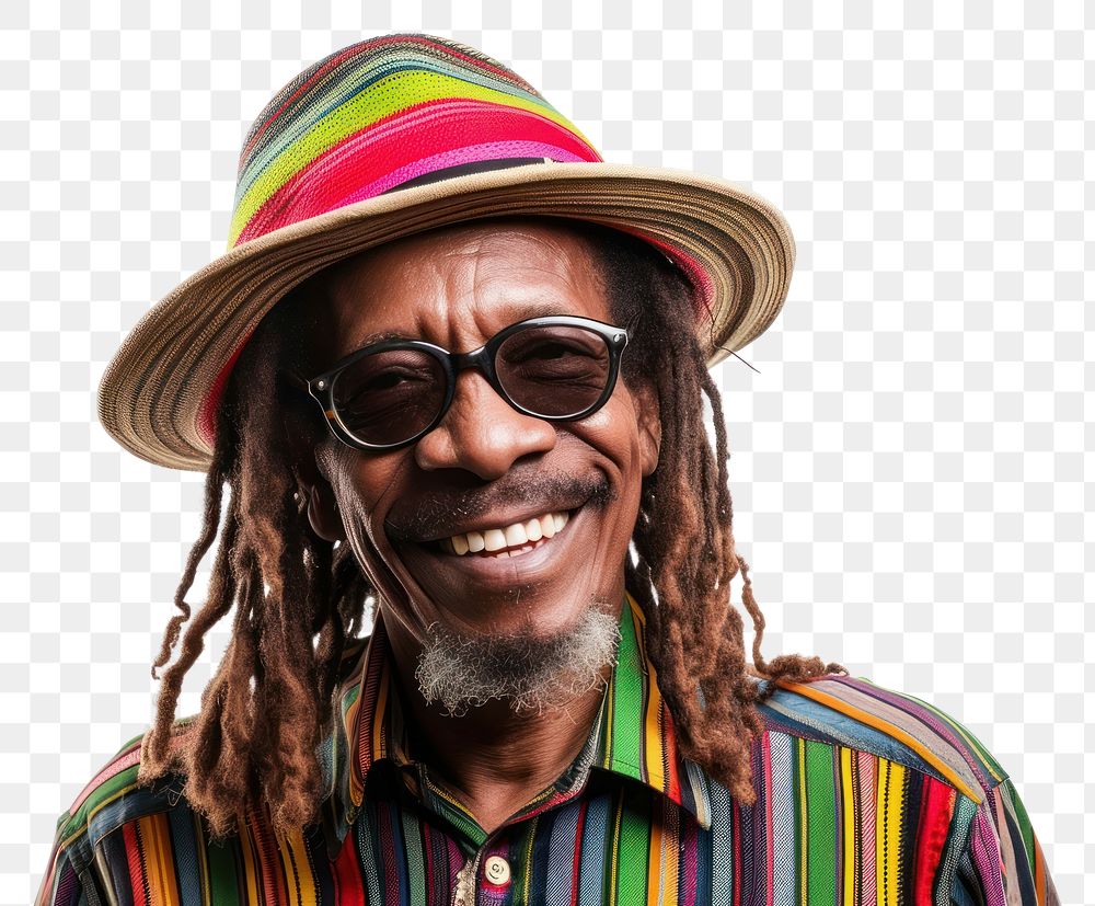 PNG Jamaica reggae man smiling portrait glasses adult.