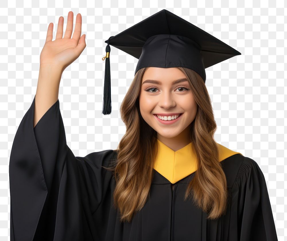 PNG Student graduation smiling hand.