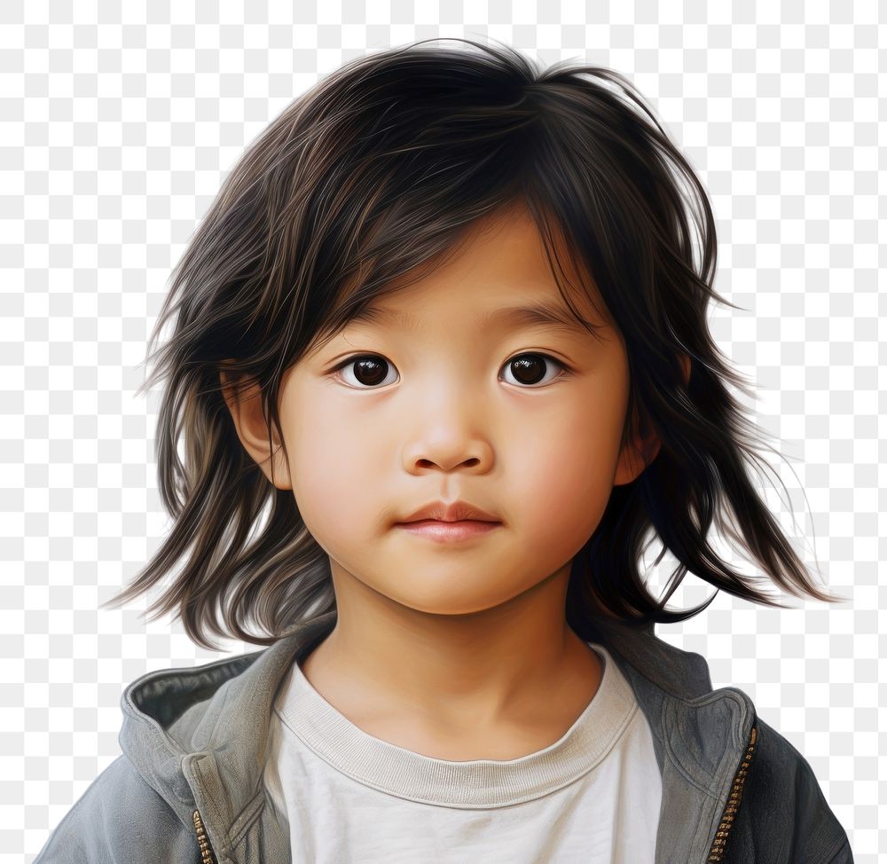 PNG Portrait child photography hairstyle.